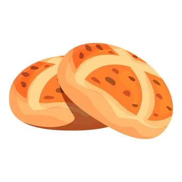 Two hot cross buns representing traditional easter food baking Stock Illustration