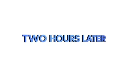 Two hours later animated text 3D word effect video footage transitions Stock Footage 313647919