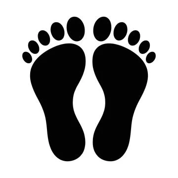 Two Human Footprints Illustration Showing Toes and Heel Marks for Design an.. Stock Illustration