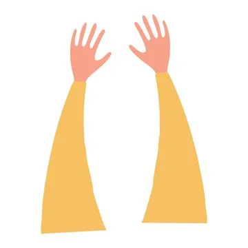 Two human hands, arms isolated Stock Illustration