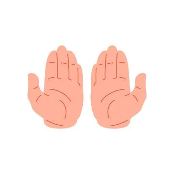 Two human hands with open palms praying asking help gesture icon vector flat  Stock Illustration