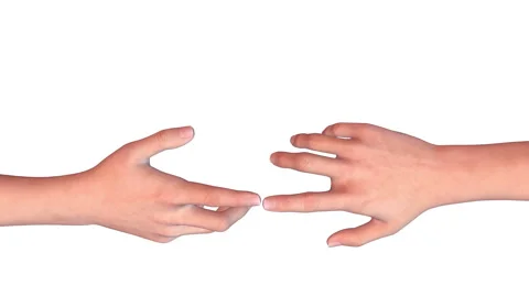 Two human hands reaching out to each other Stock Footage 180995692