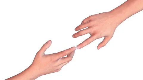 Two human hands reaching out to each other Stock Footage 180995850