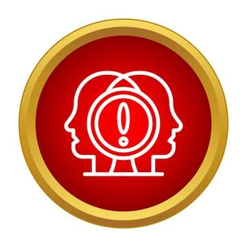 Two human heads having a conflict or misunderstanding icon Stock Illustration