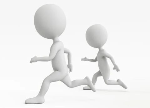 Two humanoid character running Stock-Illustration