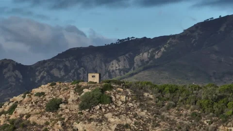 Two hunters talking on the mountain Stock Footage 231569166