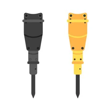 Two hydraulic hammers in different colors Stock Illustration