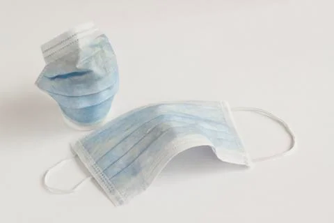 Two  hygenic face mask on white background Stock Photos