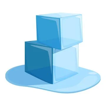 Two ice cubes melting on a white background Stock Illustration