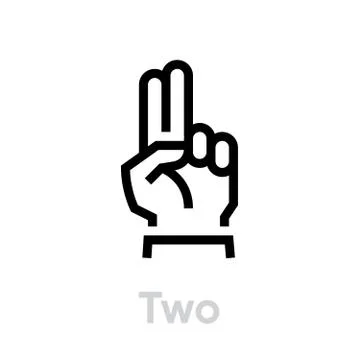 Two icon. The sign language. Editable Vector Stroke. Stock-Illustration