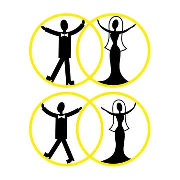 Two icons of romantic relationships. Stock Illustration