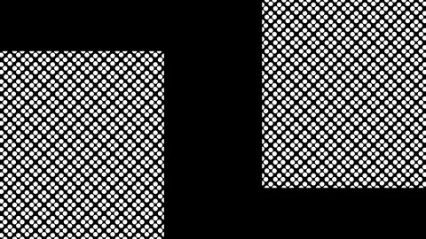 Two identical graphic patterns Black and White with geometric figures, in 4K. Vídeo Stock 112245642