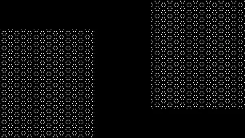 Two identical graphic patterns Black and White with geometric figures, in 4K. Vídeo Stock 112246153