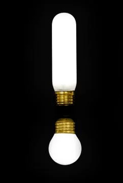 Two illuminated light bulbs. Stock Photos