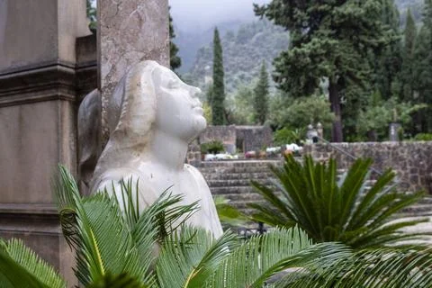  two imploring women two imploring women, Alcover family tomb, Soller ceme... Stock Photos