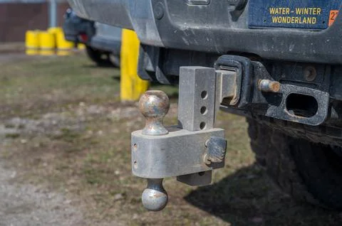 Two inch adjustable 2 Ball Mount on the back of a truck Stock Photos
