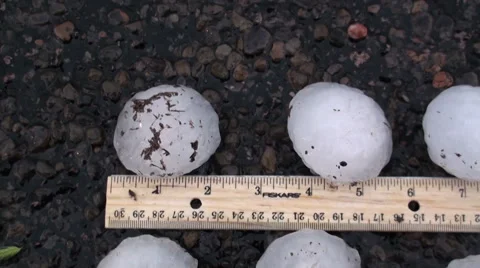 Two Inch Hailstones Stock Footage 54756814