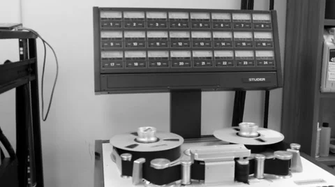 Two Inch Tape Machine in Operation (Black &amp; White) Video stock 54671698