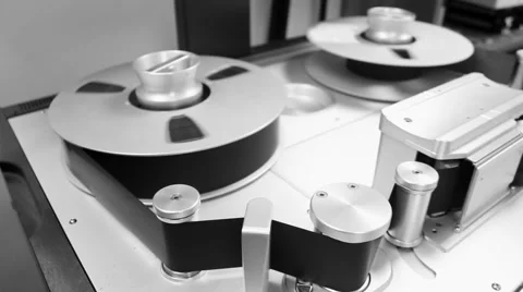 Two Inch Tape Machine in Operation (Black &amp; White) Video stock 54671937