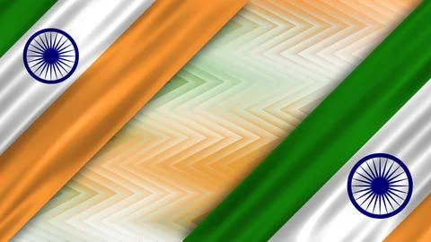 Two indian flag on beautiful zig zag design in Indian flag colour. Indian n.. 스톡 일러스트