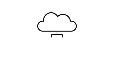 Two individuals are linked to a cloud, symbolizing digital connectivity and.. Stock Footage 333550453
