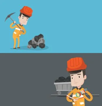 Two industrial banners with space for text Stock Illustration