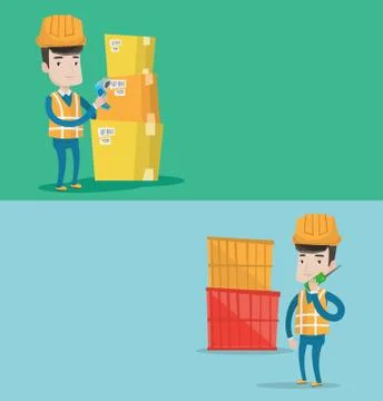 Two industrial banners with space for text Stockillustratie