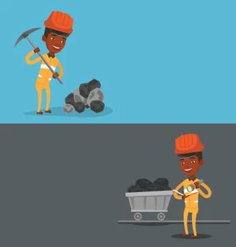 Two industrial banners with space for text Stock Illustration