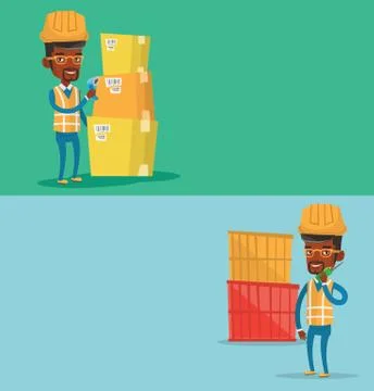 Two industrial banners with space for text Stock Illustration