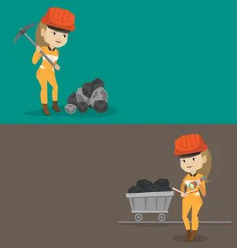 Two industrial banners with space for text Stock Illustration