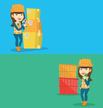 Two industrial banners with space for text Stock Illustration