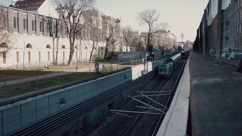 Two intercity trains going on each other in Vienna Video stock 73898698