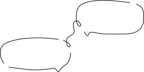Two interconnected speech bubbles Vector Illustrazione stock