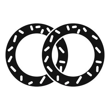 Two interlocked black rubber gaskets with white dots pattern are lying Stock Illustration