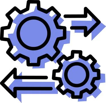 Two interlocking gears for process automation イラスト素材