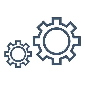 Two Interlocking Gears Representing Machinery and Collaboration Stock Illustration