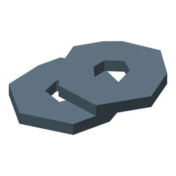 Two interlocking grey octagonal shapes creating infinity symbol Stock Illustration