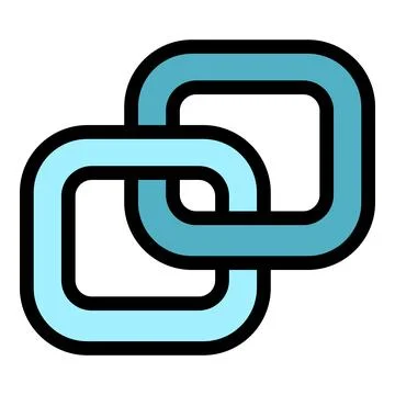 Two interlocking rounded squares forming chain link symbol Stock Illustration