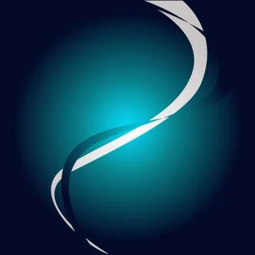 Two Intermittent Curves Waves Dividing Sun Beamed Background in Halves. Colored Stock Illustration