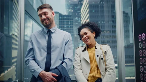 Two International Businessmen in Elevator Stock Footage 167556249