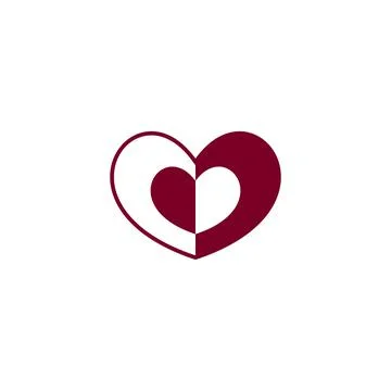 Two intertwined hearts, vector illustration Stock Illustration