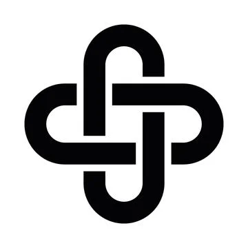 Two intertwined loops vector sign Stock Illustration