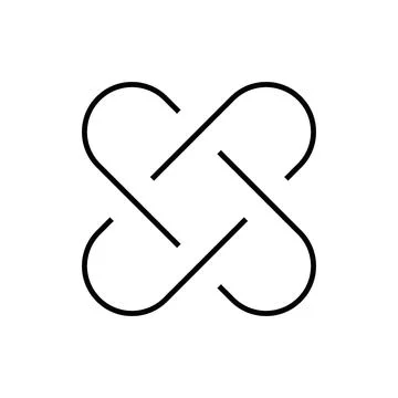 Two intertwined loops vector sign 스톡 일러스트