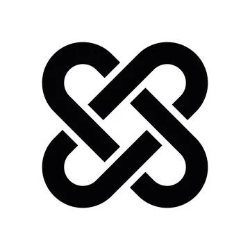 Two intertwined loops vector sign Stock Illustration