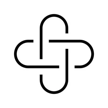 Two intertwined loops vector sign Stock Illustration