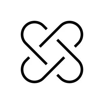 Two intertwined loops vector sign Stock Illustration