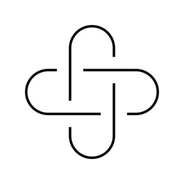 Two intertwined loops vector sign Illustrazione stock