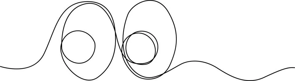 Two intertwined spirals forming an abstract and symmetrical design Vector Stock Illustration