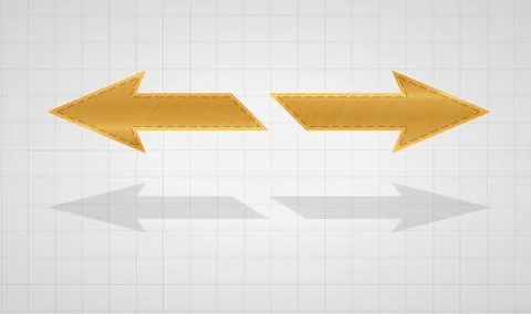 Two inverse gold arrows Stock Illustration