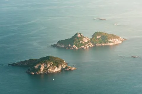 Two Islands in Ocean 스톡 사진